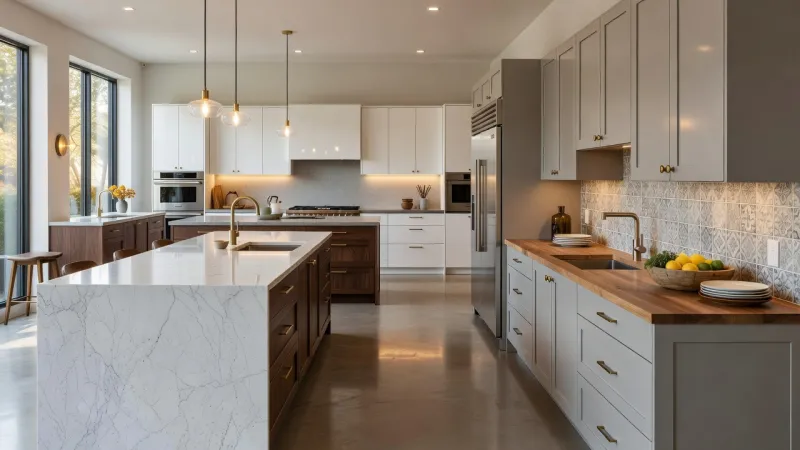 open concept kitchen to living room